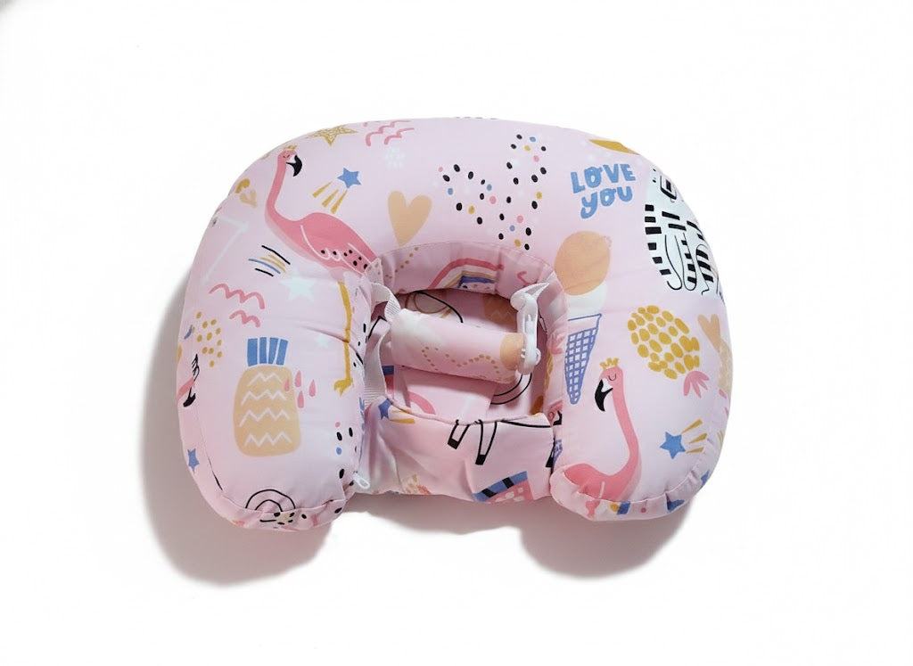 وسادة الرضاعة للأطفال على شكل فلامينغو ساحر مع قفل - ناعمة وداعمة
