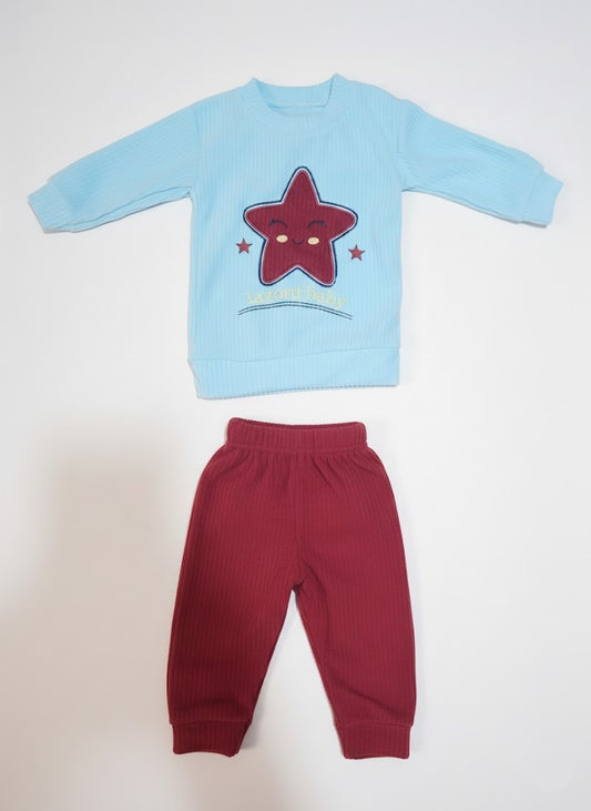 Baby Ribbed Two-Piece Set: Cozy Star Design