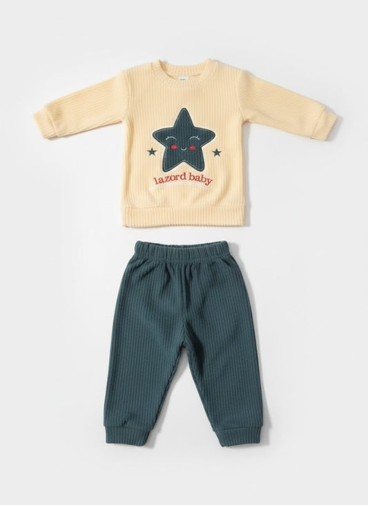Star Ribbed Baby Wear Pajama Set