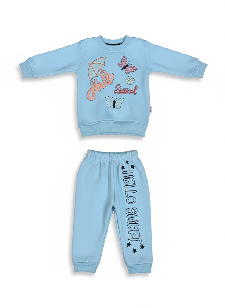Cozy Sweatshirt and Jogger Set - Soft Baby Blue