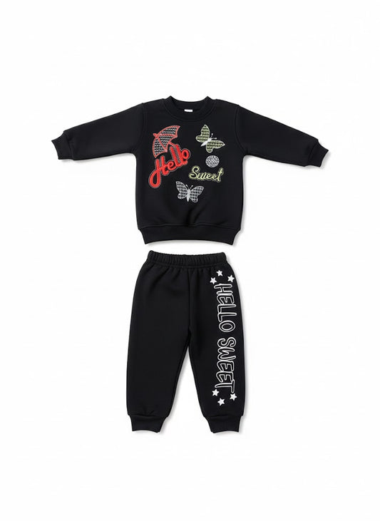 Cozy Sweatshirt and Jogger Set - Soft Black