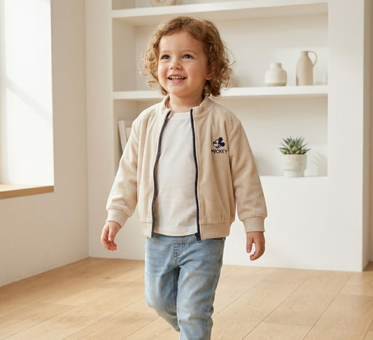جاكيت أطفال "ميكي" بيج - أناقة عصرية وملمس ناعم