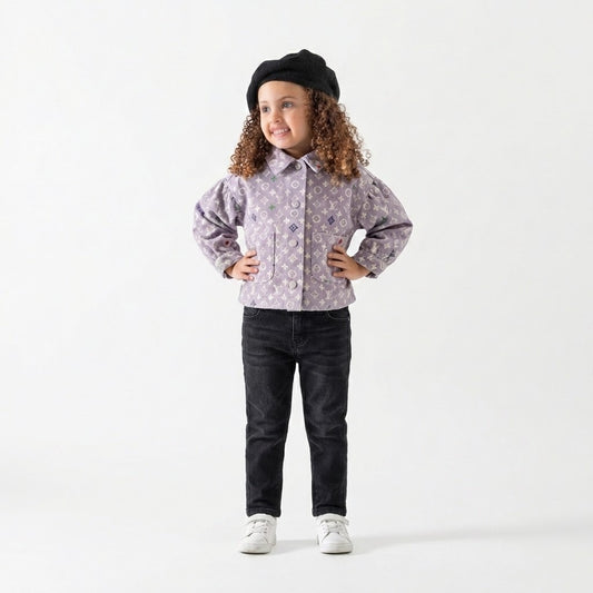 جاكيت رصاصي بنقشة مميزة