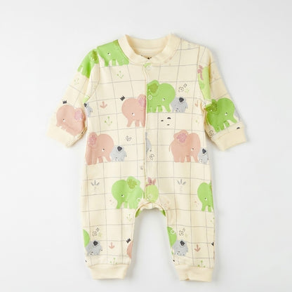 سالوبيت أطفال قطني مريح بطبعة فيلة ملونة