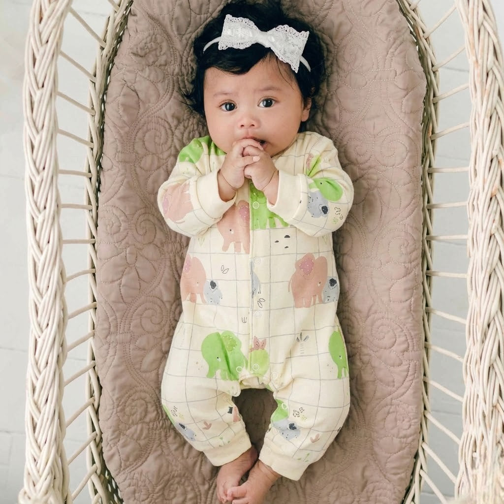 سالوبيت أطفال قطني مريح بطبعة فيلة ملونة