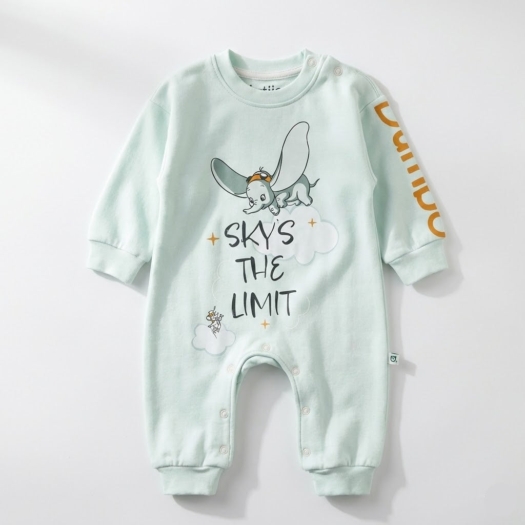 رومبر أطفال قطني فاخر بتصميم "دامبو" - Sky's The Limit (لون مينت)