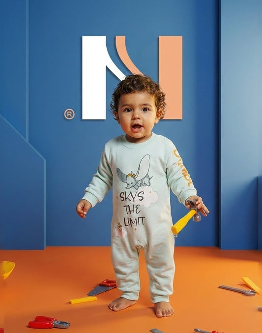 رومبر أطفال قطني فاخر بتصميم "دامبو" - Sky's The Limit (لون مينت)