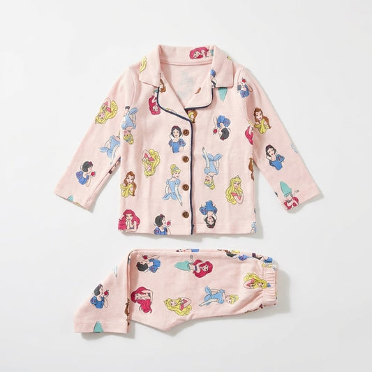 طقم نوم "أميرات ديزني" الوردي - أناقة ونعومة