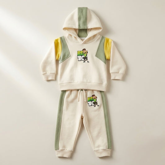 طقم أولادي شتوي رياضي فاخر بتصميم شخصية "بن تن" (Ben 10) – هودي وبنطلون