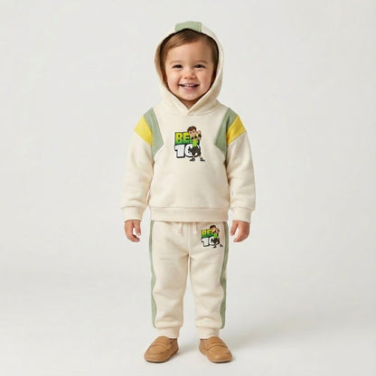 طقم أولادي شتوي رياضي فاخر بتصميم شخصية "بن تن" (Ben 10) – هودي وبنطلون