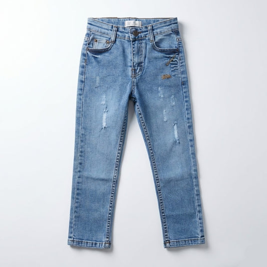 بنطلون جينز أطفال أزرق فاتح  – خامة دينيم ناعمة ومريحة