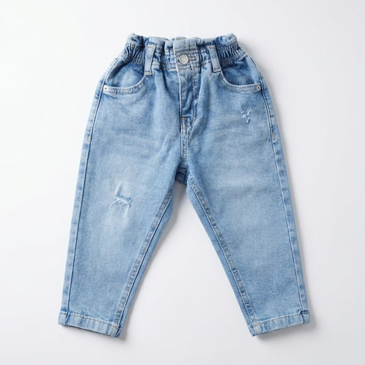 بنطال جينز للأطفال بناتي - أزرق فاتح