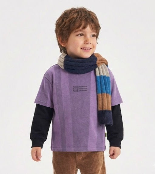 سويتر أولادي موف مخطط بتصميم الأكمام المزدوجة العصرية