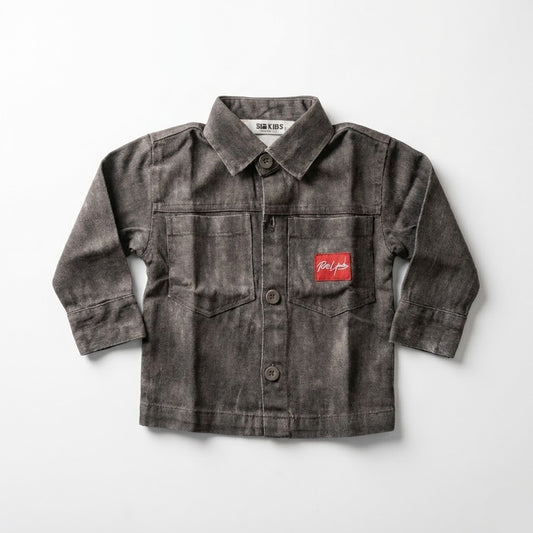 قميص اطفال ولادي عصري اسود مشبح