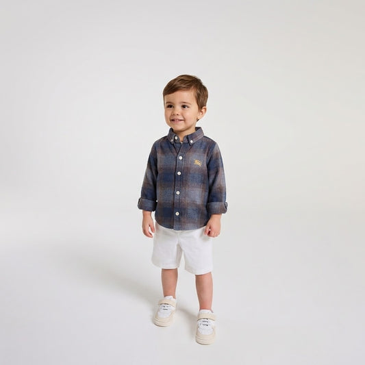 قميص اطفال ولادي عصري بربري كحلي