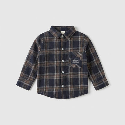 قميص اطفال عصري كاروهات اسود