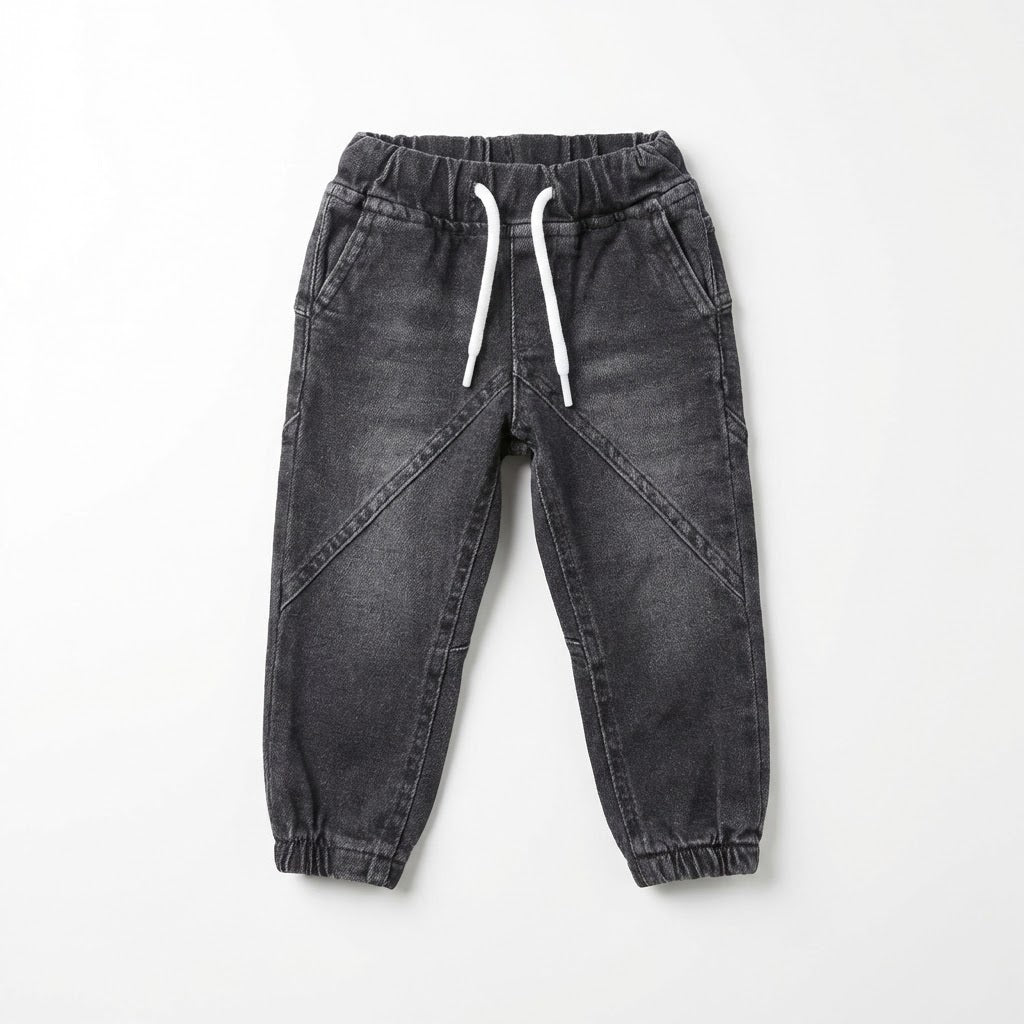 شروال جينز اطفالي مريح اسود