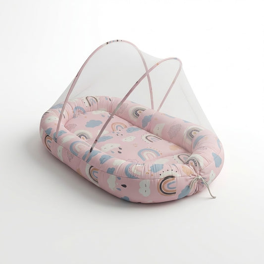 سرير بيبي نيست متنقل بيبي بلو - مع ناموسيه للحمايه