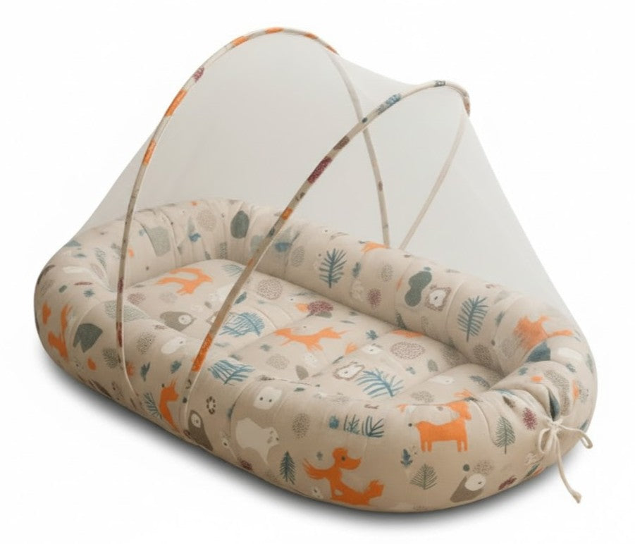 عش الطفل الفاخر مع ناموسية لحماية مثالية لصغيرك.