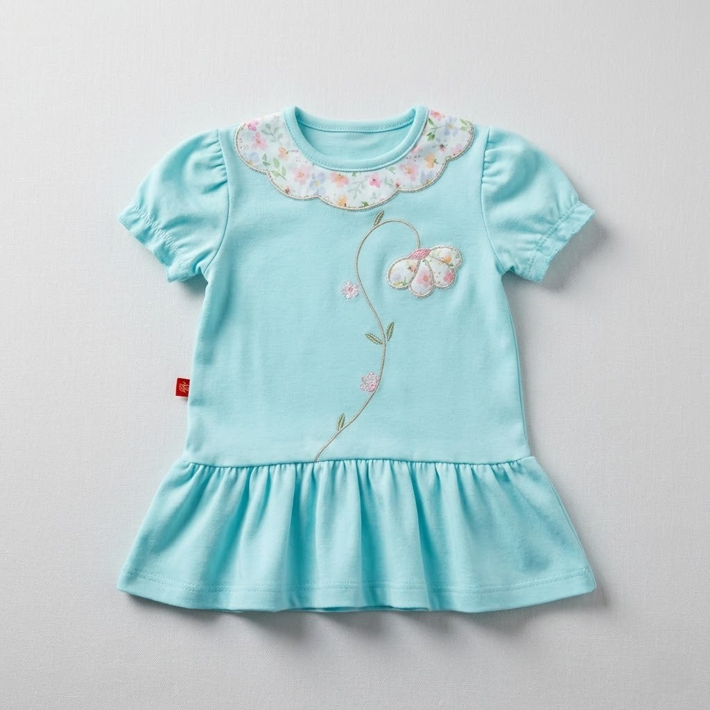 فستان ورده ازرق