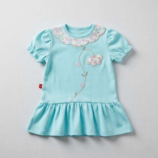 فستان ورده ازرق