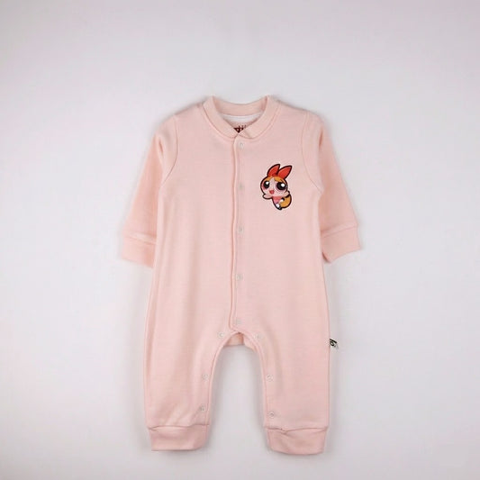 سلوبيت أطفال قطني مريح باللون الوردي الداكن مع طبعة جنية لطيفة