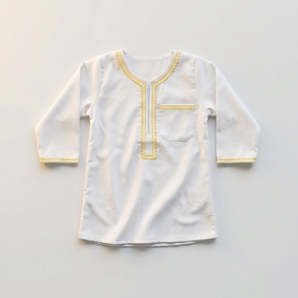 جلباب تطريز بسوسته بيبي ابيض