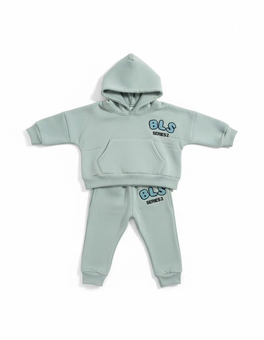 BLS Series 2 Baby Hoodie & Jogger Pajama Set - Soft Sage Green