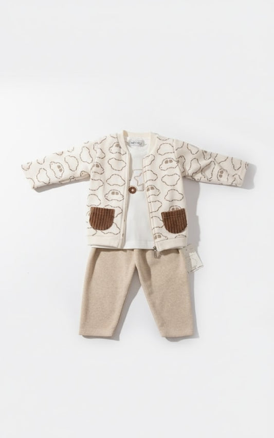 Cozy Baby Bear Cloud Outfit - 3-Piece Set
