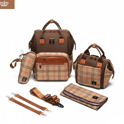 Lequeen 8th Generation New Beige Carohat Gold Set مجموعه ليكوين الجيل الثامن جديد كاروهات بيج - ذهبي