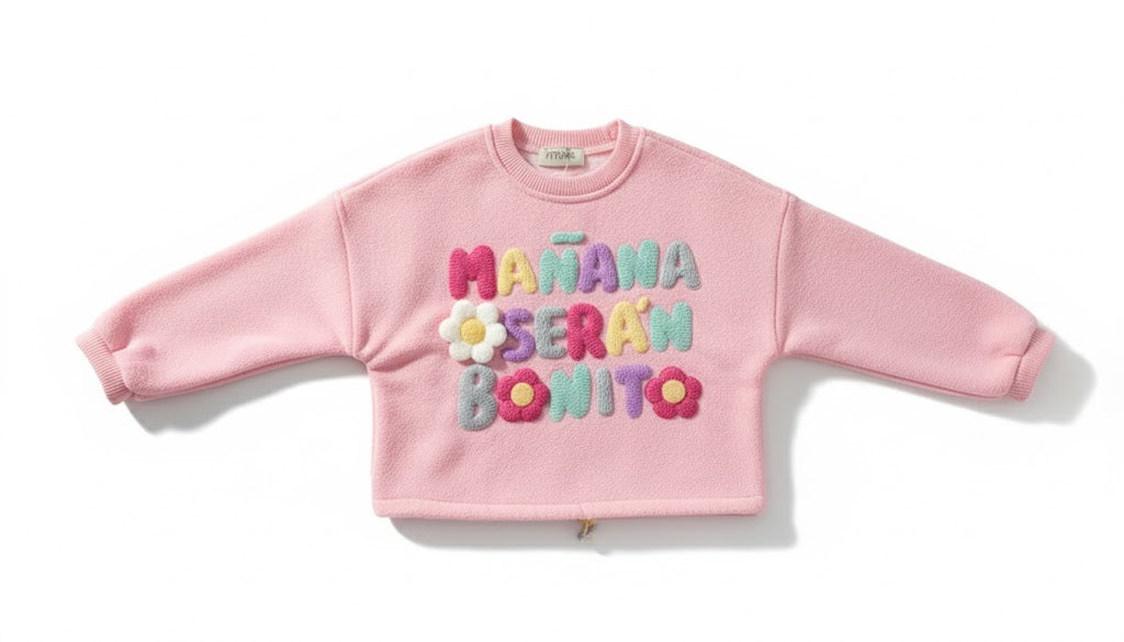"Mañana Será Bonito" Plush Rose Baby Sweatshirt