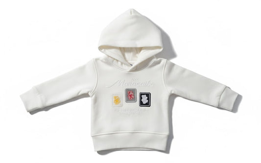 Hooded White Sweatshirt For Kids