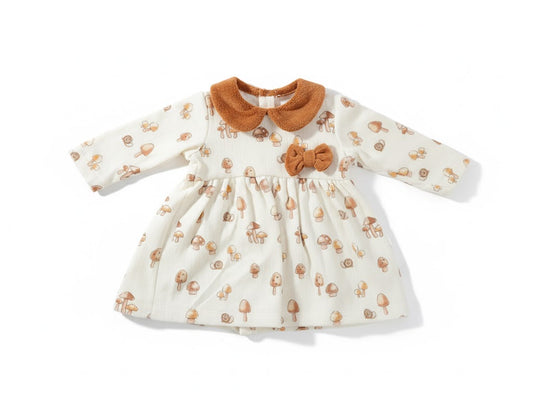 فستان الأطفال الساحر - قطن ناعم مع ياقة مخملية أنيقة