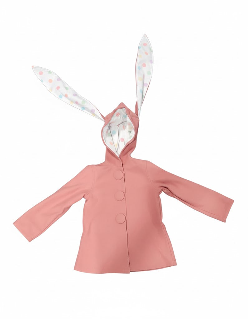 Plush Pink Button-Front Hooded Jacket