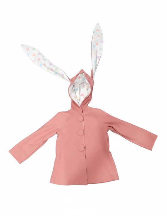 Plush Pink Button-Front Hooded Jacket