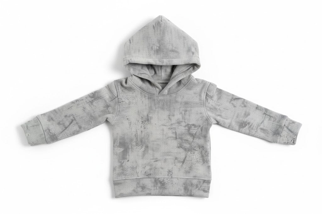 Baby's Distressed Hooded Sweatshirt - Soft Cotton Pullover