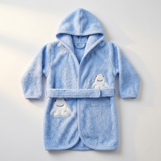 بورنص بيبي مطرز ازرق