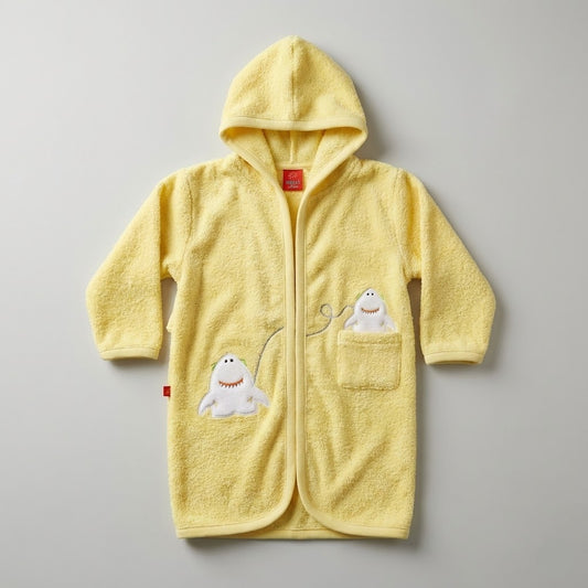 بورنص بيبي مطرز اصفر