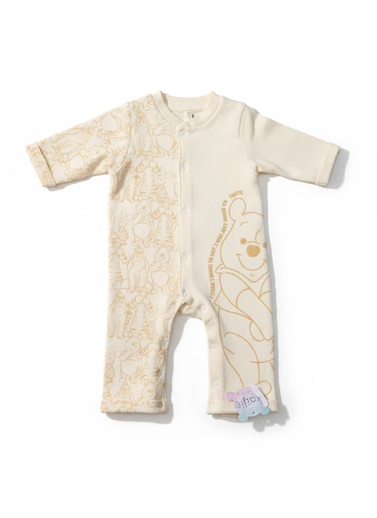 Disney Winnie the Pooh & Friends Cream Baby Sleepsuit